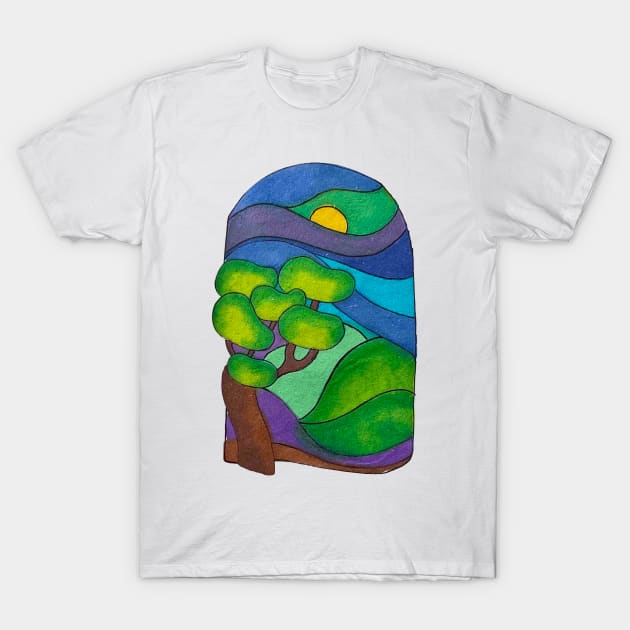 Hand Drawn Landscape T-Shirt by stupidpotato1